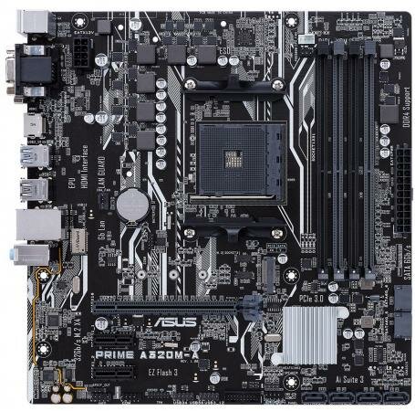 Материнская плата ASUS PRIME A320M-A Socket AM4 915G AMD A320 4xDDR4 1xPCI-E 16x 2xPCI-E 1x 6xSATAIII mATX Retail