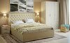 Комплект спальни Лофтум с мягкой кроватью, бежевая рогожка - изображение