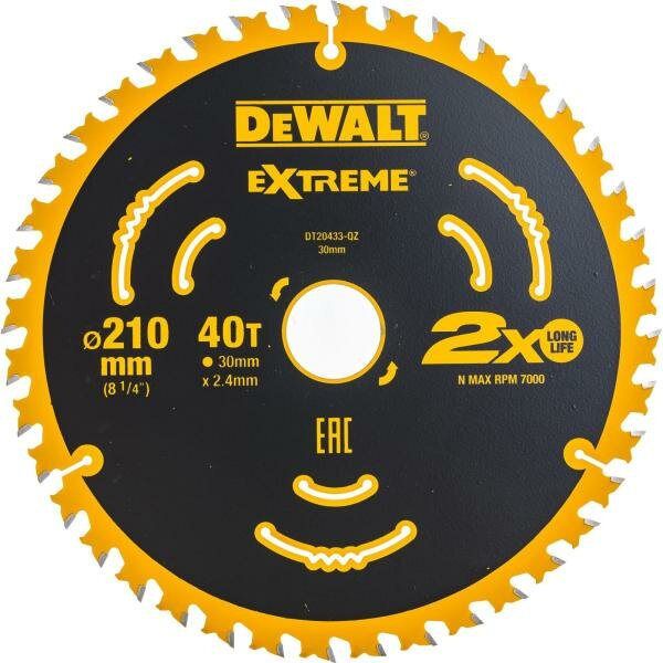 Диск пильный EXTREME (210x30 мм; 40T) DEWALT DT20433-QZ