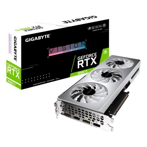 Видеокарта Gigabyte PCI-E 4.0 GV-N306TVISION OC-8GD NVIDIA GeForce RTX 3060Ti 8192Mb 256 GDDR6 1755/14000/HDMIx2/DPx2/HDCP Ret