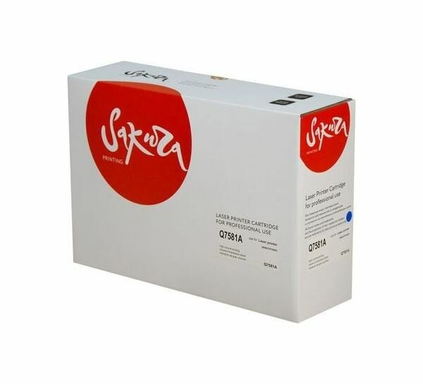 Картридж SAKURA Q7581A для HPColor LaserJet 3800/3800n/3800dn/3800dtn/CP3505n/CP3505dn/CP3505x, синий 6000 к.