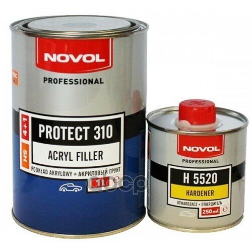 Грунт Акриловый 4 1hs Черный Novol Protect310, 1,0 0,25 Novol арт. 3714135822