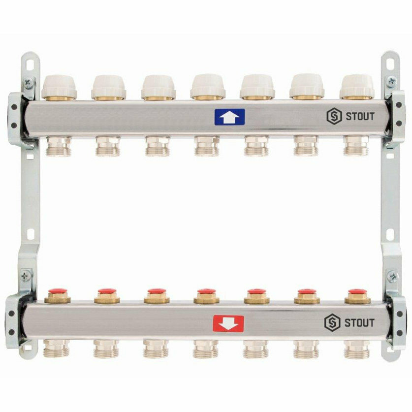 Stout Коллектор из нержавеющей стали без расходомеров 7 выходов