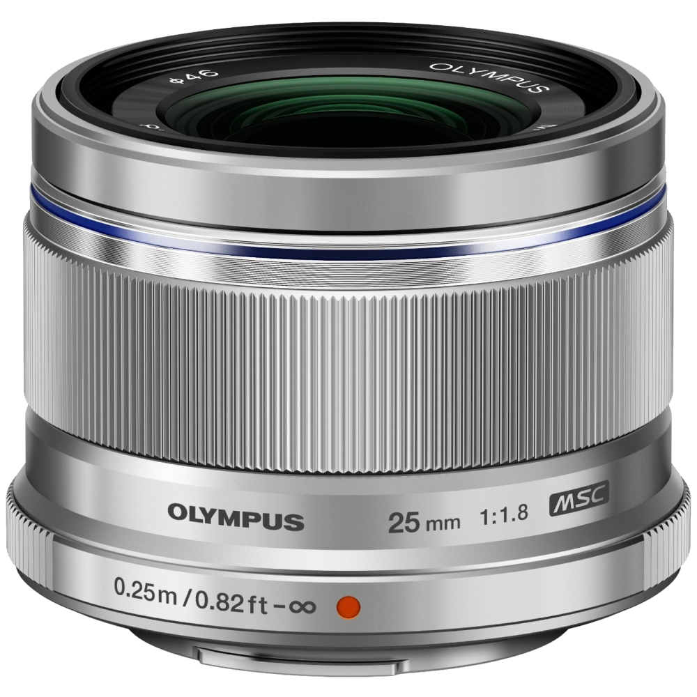  Olympus ED 25mm f/1.8 (ES-M2518) Silver Micro 4/3