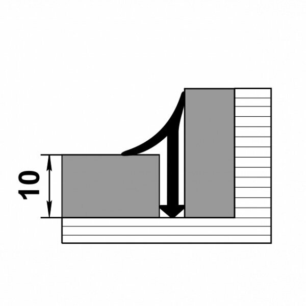 Профиль алюминиевый внутренний универсальный для плитки до 10 мм, лука ПК 06-1.2700.15, длина 2,7м, 15 - Черный матовый - фотография № 2