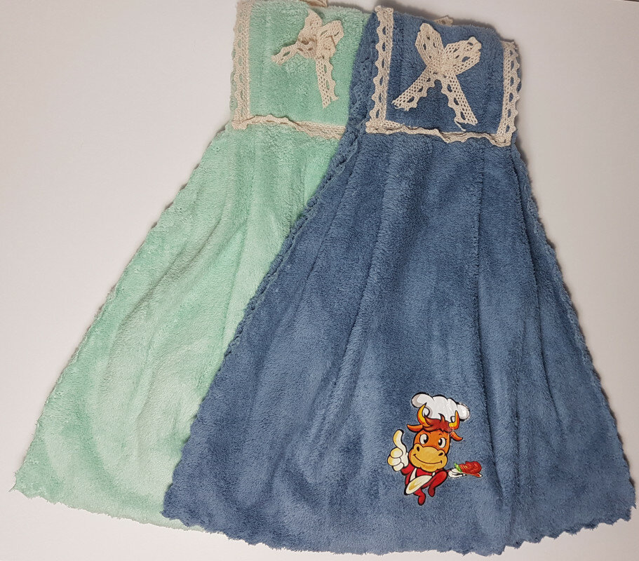 Полотенце в виде платья с аппликацией Бычка - фотография № 10