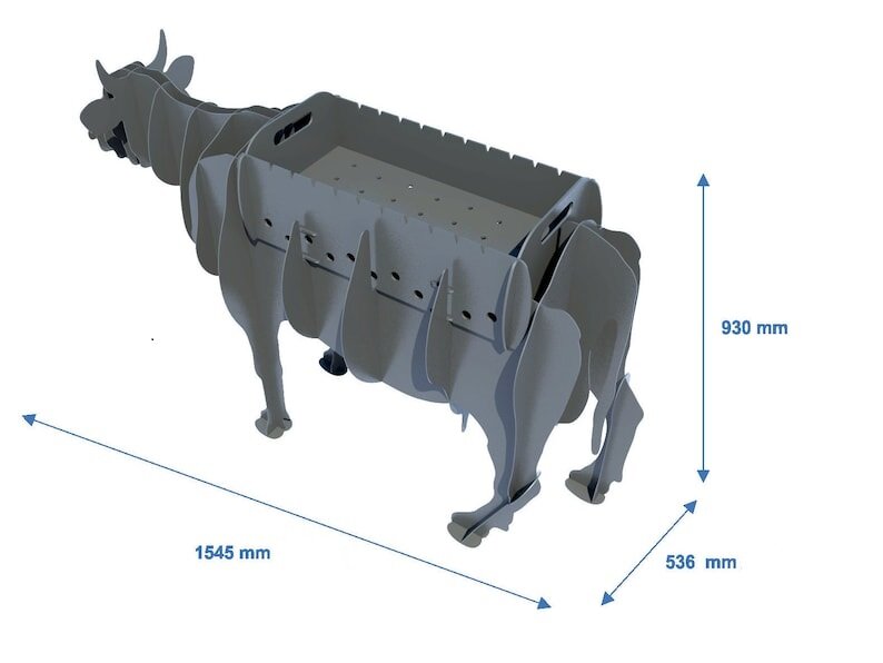 Тематический разборный мангал, Барбекю, гриль Корова - огнеупорная краска - фотография № 5