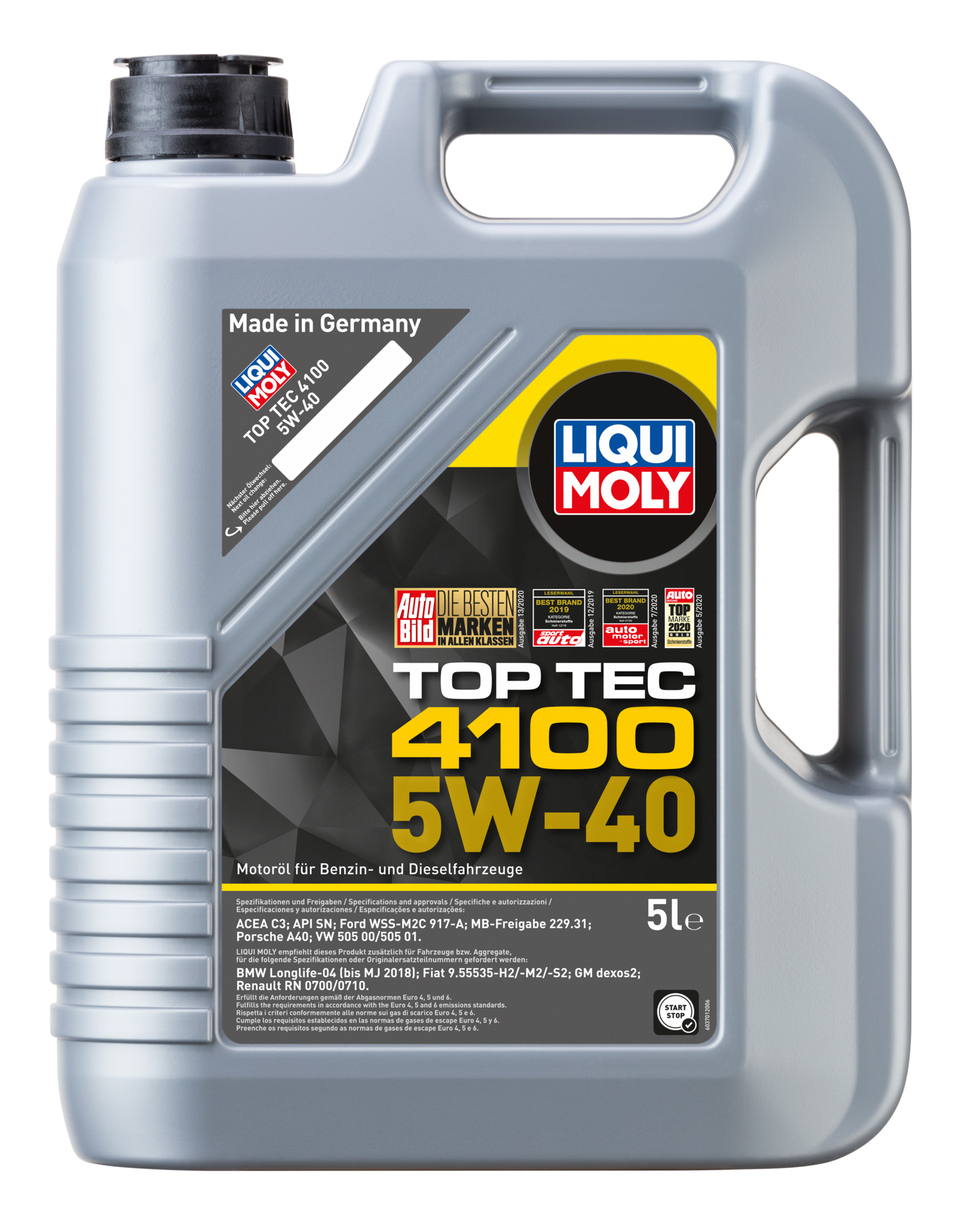 Синтетическое моторное масло LIQUI MOLY Top Tec 4100 5W-40