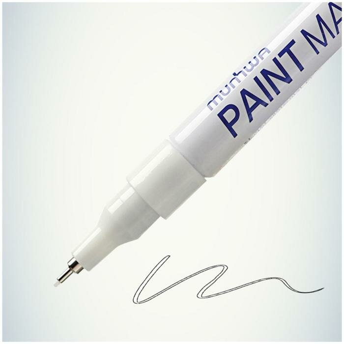 Маркер-краска (лаковый) MunHwa Extra Fine Paint Marker, 1.0 мм, белая нитро-основа - фотография № 2