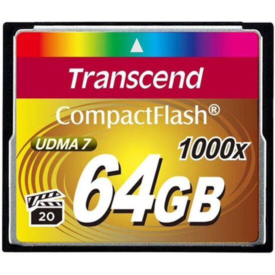 Карта памяти TRANSCEND CompactFlash 64GB 1000X (160/120 Mb/s) TS64GCF1000