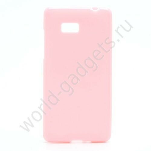 Мягкий пластиковый чехол для HTC Desire 600 (розовый)