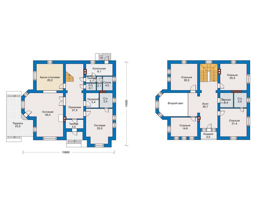 Проект дома Plans-52-02 (266 кв.м, газобетон) - фотография № 2