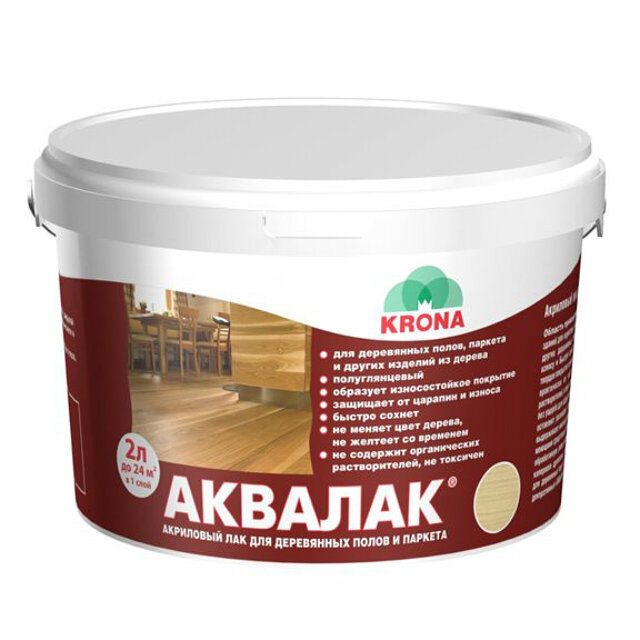 фото Лак акриловый для пола аквалак 2л бесцветный, арт.66360106
