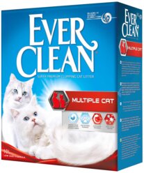 Наполнитель Ever Clean Multiple Cat Наполнитель для туалета кошек для нескольких кошек комкующийся (красная полоска) 6 л.