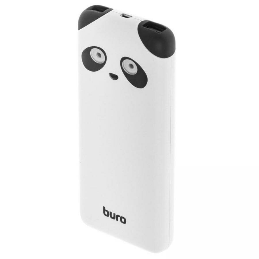 Мобильный аккумулятор Buro RA-10000PD-WT Panda Li-Pol 10000mAh 2.1A белый 2xUSB