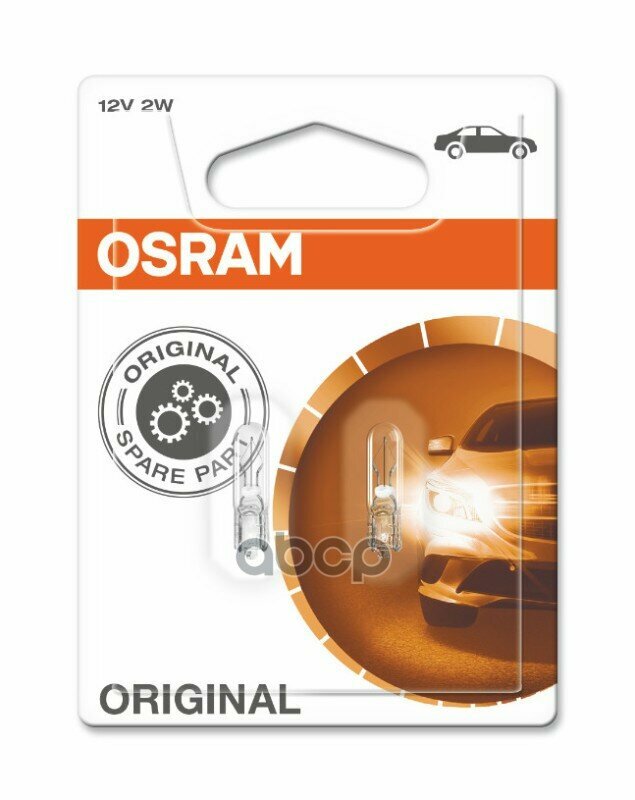 Автолампа Osram 2722-02B W2w(T5) 12V 2W W2x4,6D Original Line (Б2/20) Osram арт. 272202B