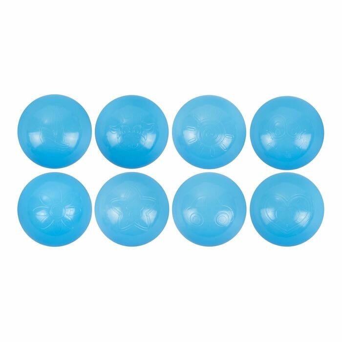 Соломон Шарики для сухого бассейна с рисунком, диаметр шара 7,5 см, набор 500 штук, цвет голубой - фотография № 3