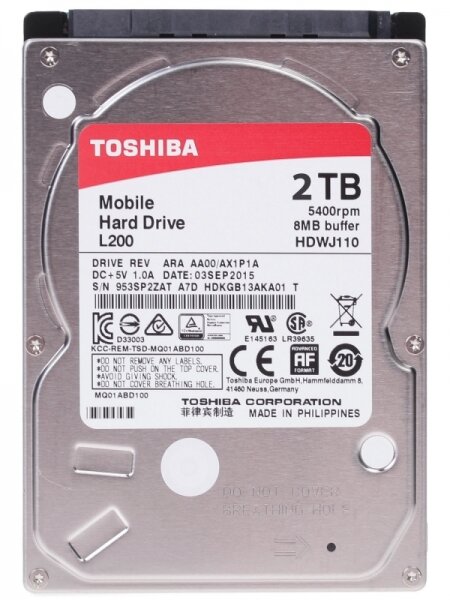 Жесткий диск TOSHIBA L200 2Tb (HDWL120UZSVA)