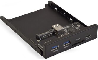 Планка USB на переднюю панель Exegate U3H-621 3,5" 2*USB3.0+1*TypeC+1*SD+TF (EX283578RUS)