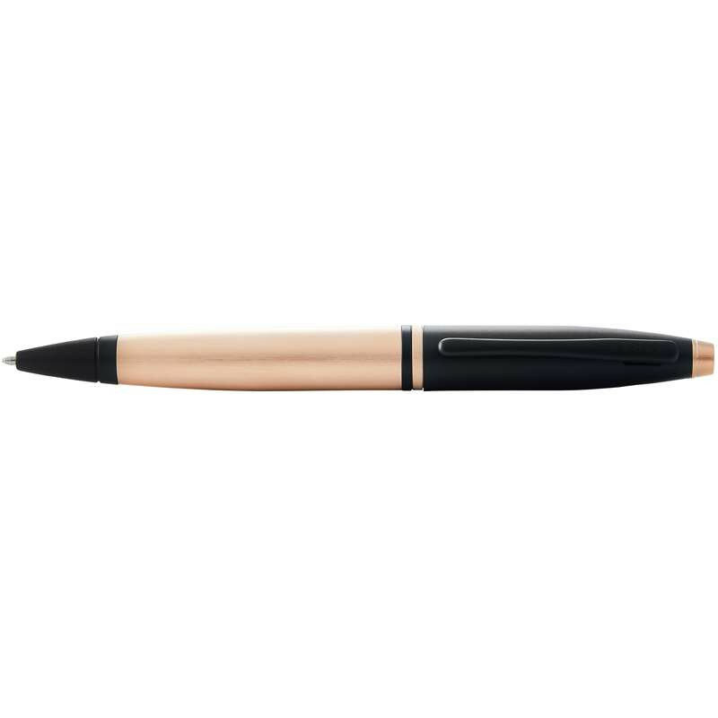 CROSS Ручка шариковая Calais Brushed Rose Gold Plate and Black Lacquer (AT0112-27)