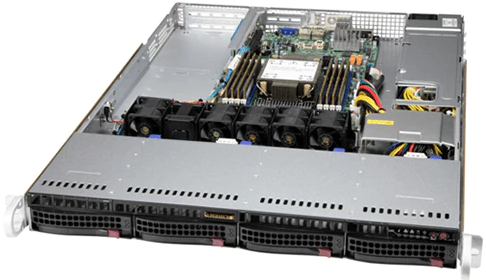 Сервер Supermicro SuperServer SYS-510P-WT без процессора/без ОЗУ/без накопителей/количество отсеков 3.5" hot swap: 4/1 x 600 Вт/LAN 10 Гбит/c