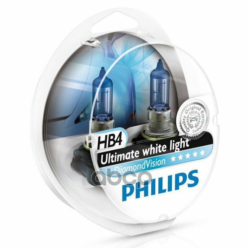 Лампа Hb4 12V- 55W (P22d) (Белый Холод.свет-Голуб.оттен.) Diamond Vision (2Шт) Philips арт. 9006DVS2
