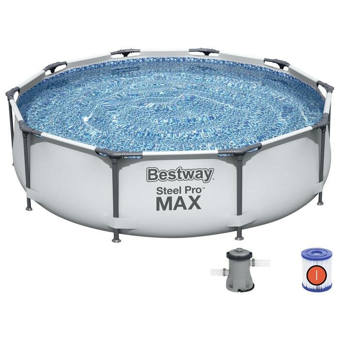 Bestway Бассейн каркасный Steel Pro Max, 305 х 76 см, с фильтр-насосом, 56408 Bestway - фотография № 2