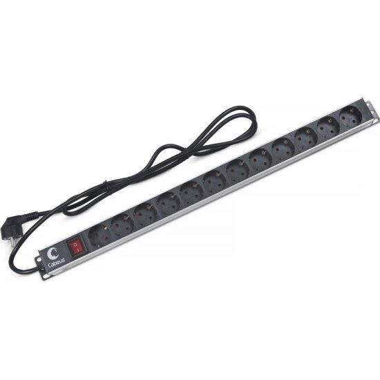 фото Блок розеток Cabeus PDU-12P-2EU 12шт, 1U, 19", 2м