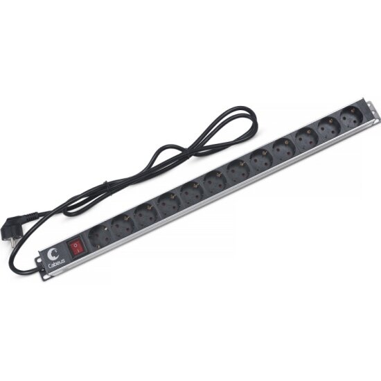 Блок розеток Cabeus PDU-12P-2EU 12шт, 1U, 19", 2м