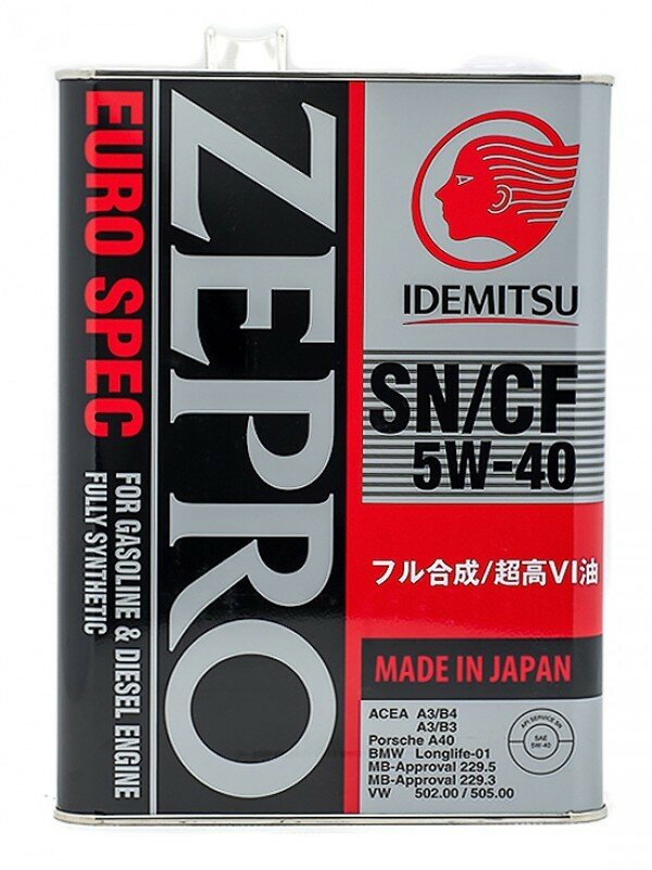 IDEMITSU ZEPRO EURO SPEC 5W40 SN/CF 4 L (масло моторное)