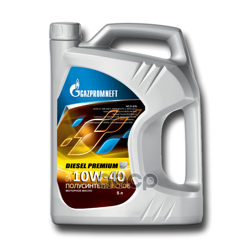 Gazpromneft Масло Моторное Полусинтетическое Diesel Premium 10w-40, 5л