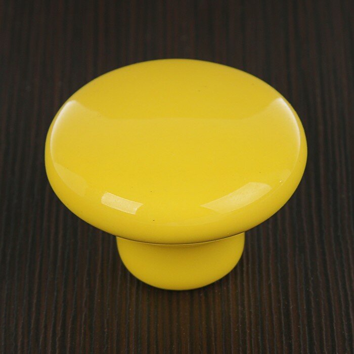 Тундра Ручка-кнопка BOWL Ceramics 002, керамическая, желтая - фотография № 3