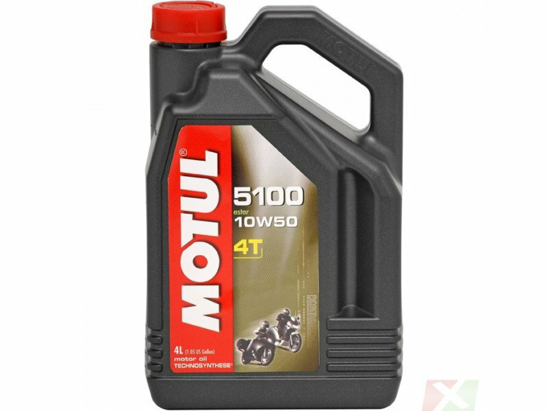 Масло для мотоциклов MOTUL 5100 4T (четырёхтактное), 10W50, полусинтетика, 4 литра 104076