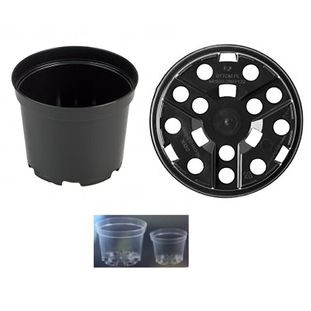 фото Горшок круглый, диаметр 21 см, высота 16,2 см, 4 л, пластик, прозрачный