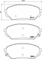 Колодки тормозные передние Hyundai Ix55 07>12 BREMBO P30071