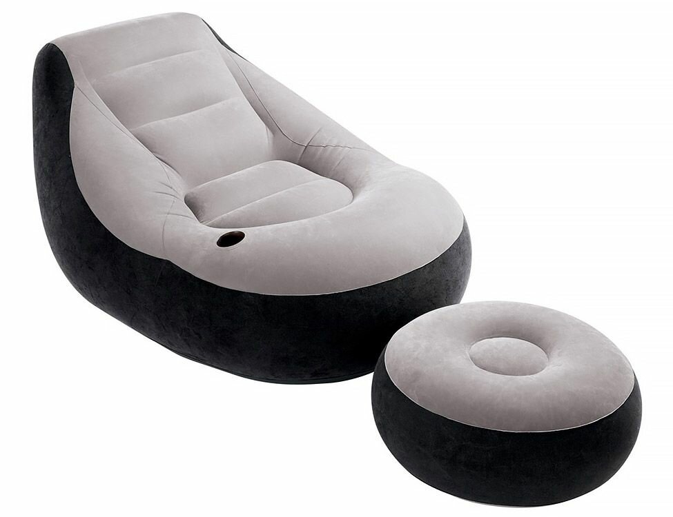 Надувное кресло Intex Ultra Lounge 99х130х76 см с пуфиком 64х28 см, Intex - фотография № 2