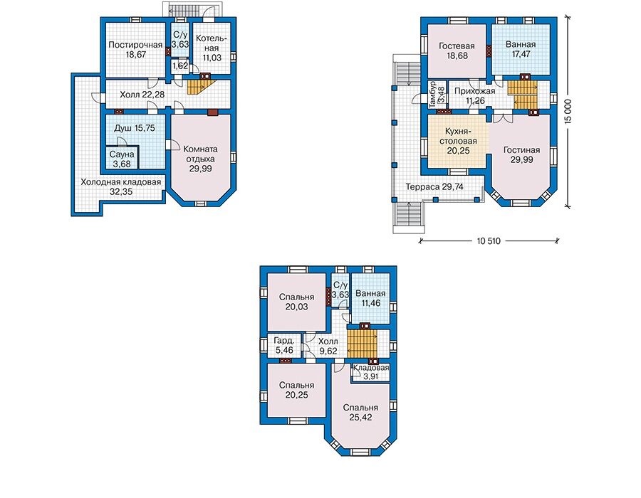 Проект дома Plans-64-12 (340 кв.м, газобетон) - фотография № 2