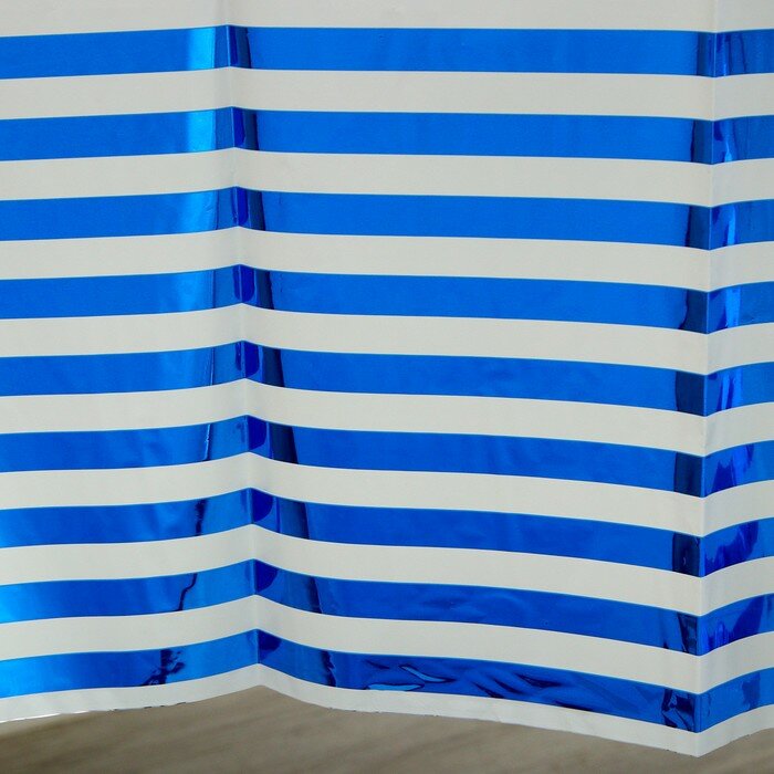 Скатерть «Полоска», 137 × 183 см., цвет синий - фотография № 3