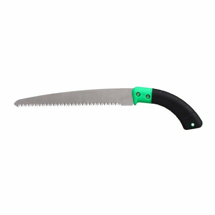 Ножовка садовая, 430 мм, пластиковая ручка, зелёная - фотография № 1
