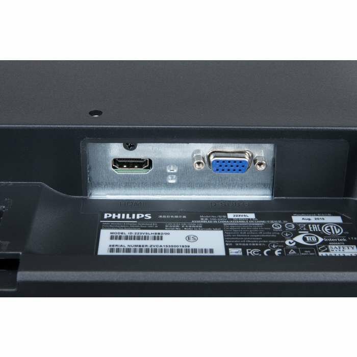 Монитор 21,5" Philips 223V5LHSB2 W-LED TN 1920x1080 16:9 5ms VGA HDMI 20M:1 90/60 250cd Black ( 223V5LHSB2/00, дисплей ЖК, LCD, Full HD, D-Sub )