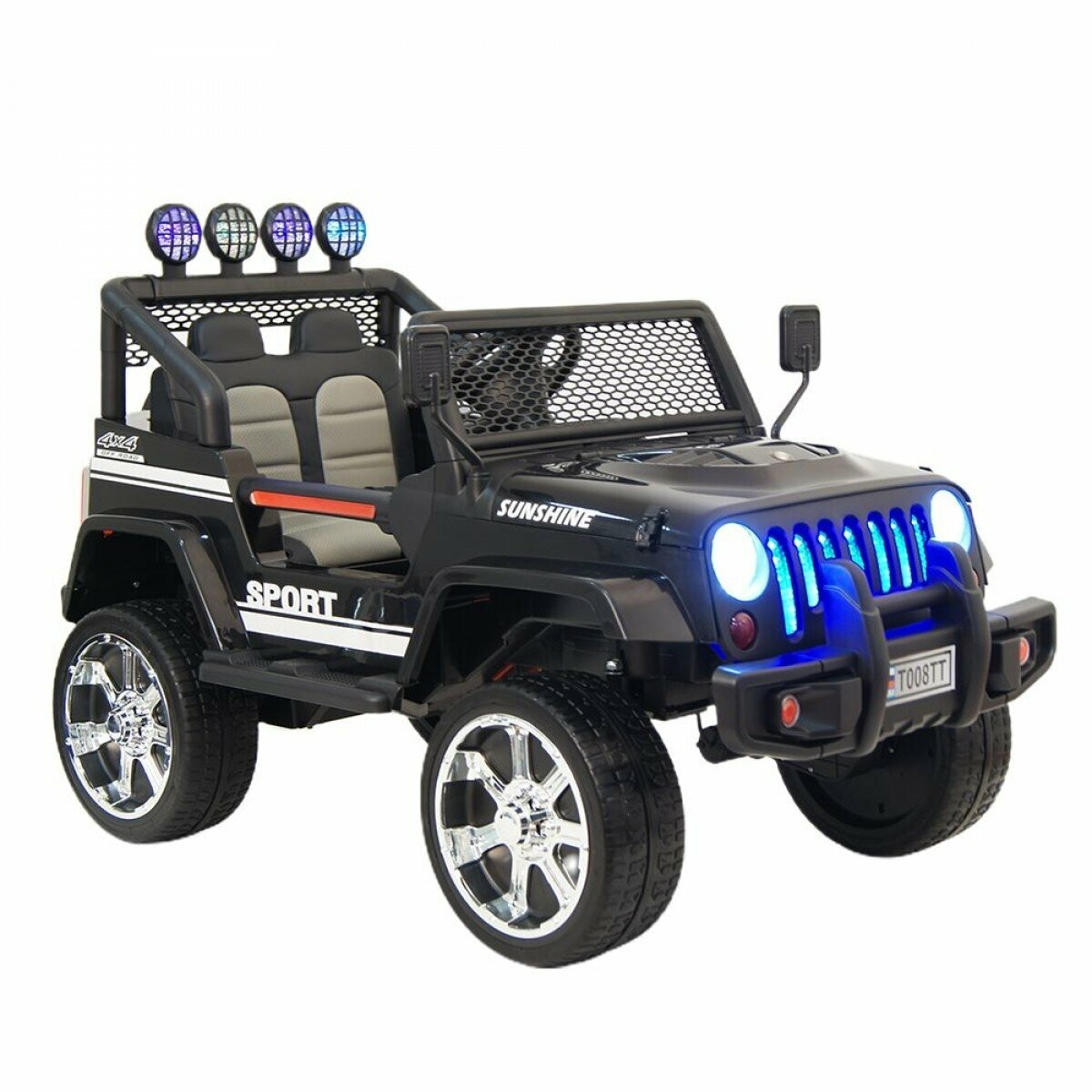 RIVERTOYS электромобиль Jeep T008TT с дистанционным управлением - черный