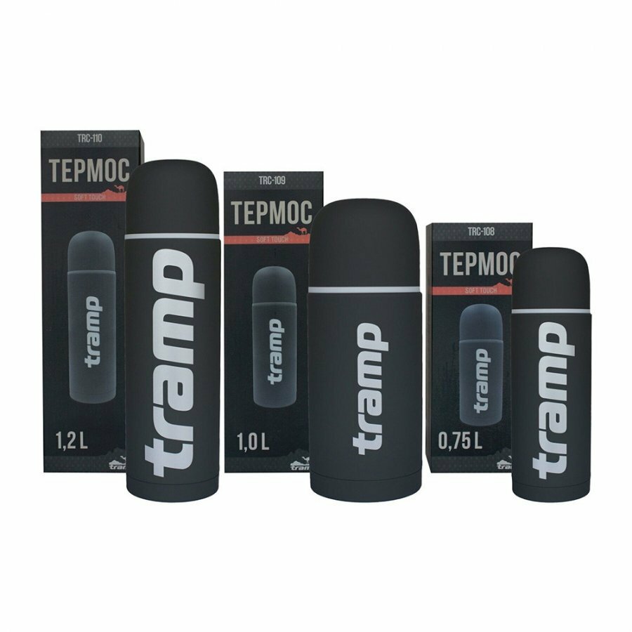 Термос Tramp Soft Touch 1,2 л серый TRC-110 - фотография № 6
