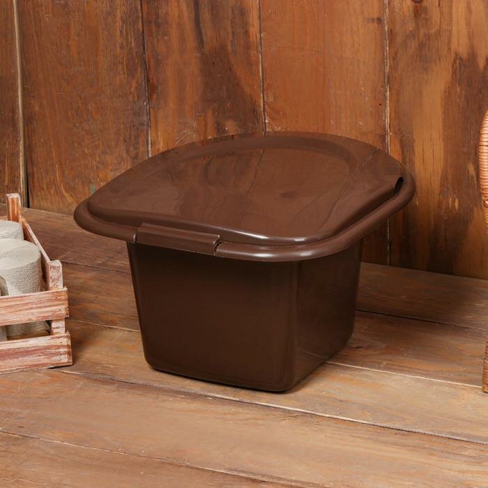 Ведро-туалет, h = 20 см, 11 л, коричневое (1 шт.) - фотография № 5