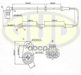 Датчик Abs Передн Nissan X-Trail Лев G.U.D арт. GABS02457