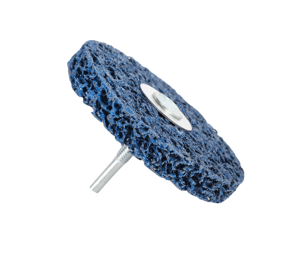 фото Круг зачистной коралловый для дрели 100мм синий ANROKEY