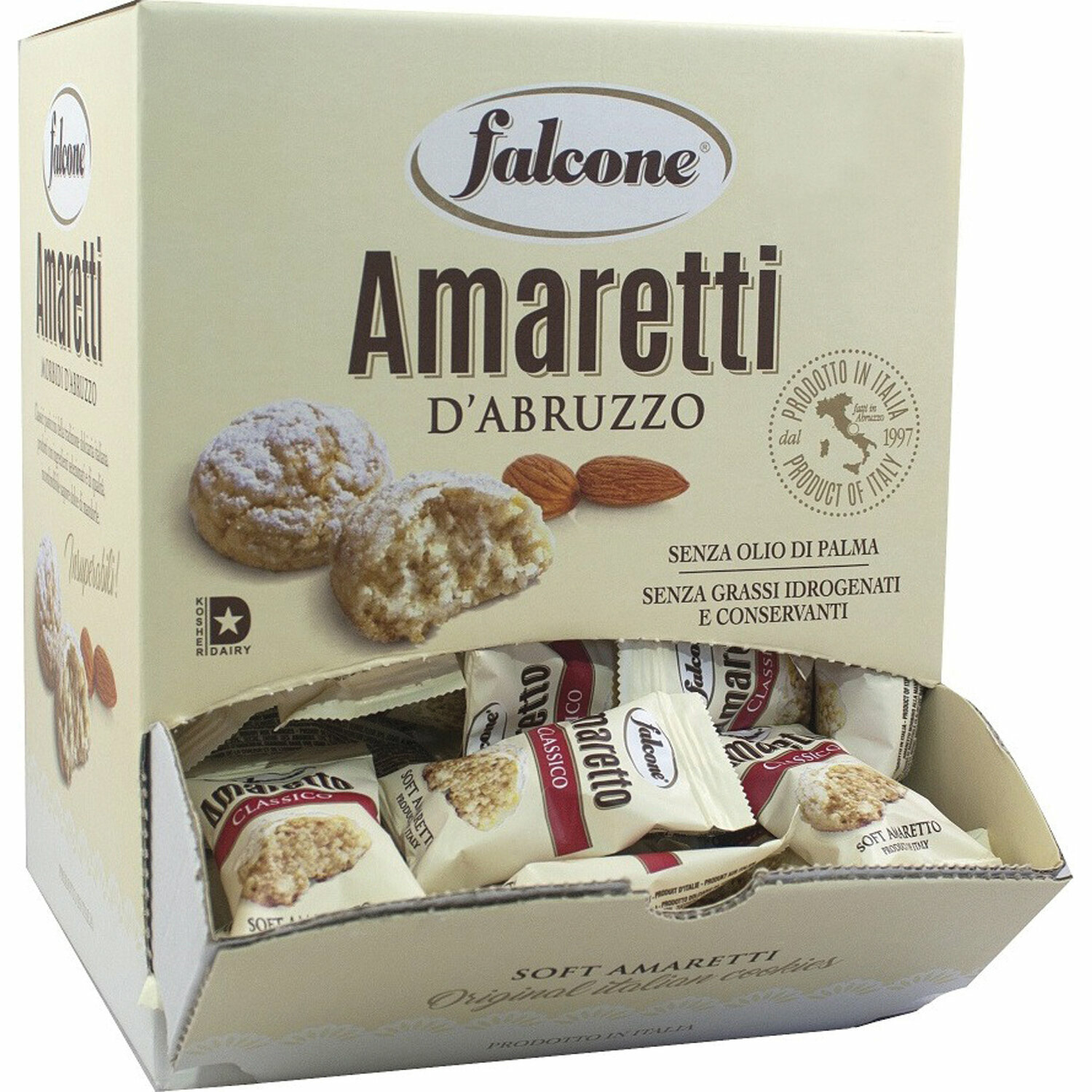 Печенье сдобное FALCONE Amaretti мягкое classico, 1 кг (100 шт. по 10 г), в коробке Office-box - фотография № 1