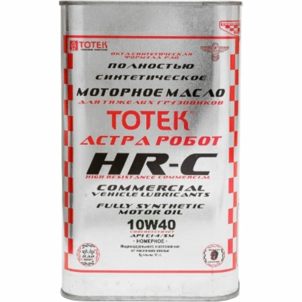 Тотек Моторное масло TOTEK HR-Commercial SAE 10W40 1л. Жесть HRC1040001