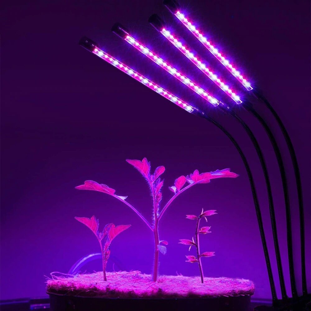 Лампа для выращивания растений, с четырьмя головками 4x10Вт - фотография № 3