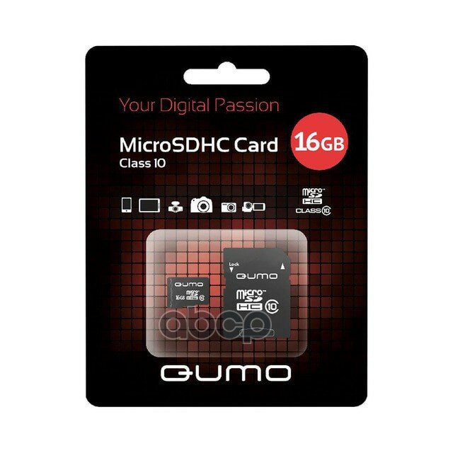 Карта Памяти Qumo, Secure Digital Micro 16gb, Sdhc, Class 10 QUMO арт. 17560