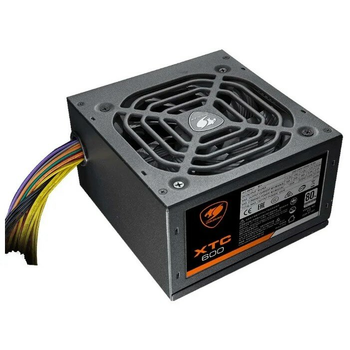 Cougar XTC 600 Блок питания XTC 600 Разъем PCIe-2шт,ATX v2.31, 600W, Active PFC, 120mm Fan, Power cord, 80 Plus, Japanese standby capacitors XTC600 BULK